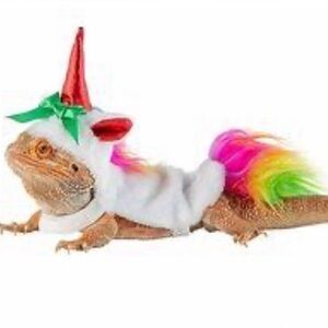 🆕 - Merry & Bright Reptile Unicorn Costume White with Pink, Green & Neon Tail